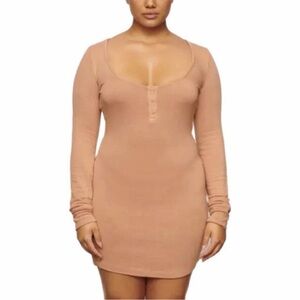 Skims PJ Sleep Henley Short Sedona Dress Size Large